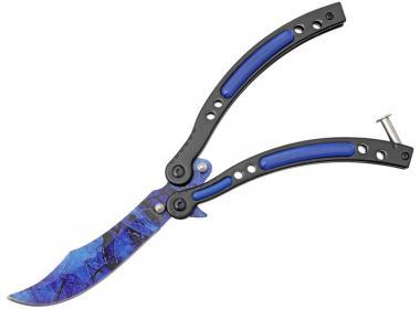 Nůž motýlek Albainox 02129 modrý